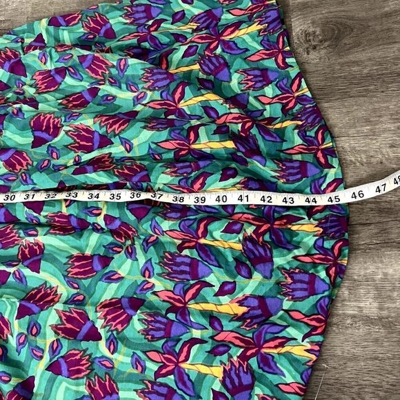 Rainbow Jo Hawaii Womens Small Floral Palm Short Sleeve Maxi Rayon Dress FLAWS - Picture 9 of 14